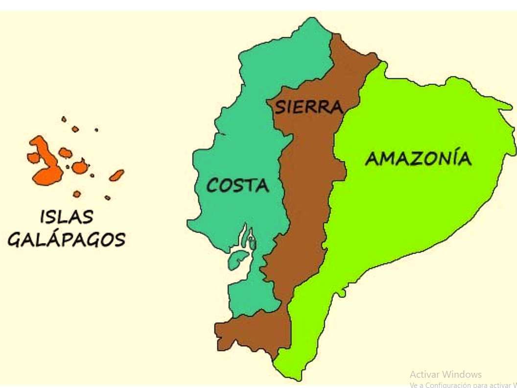 Puzzle of the regions of Ecuador online puzzle