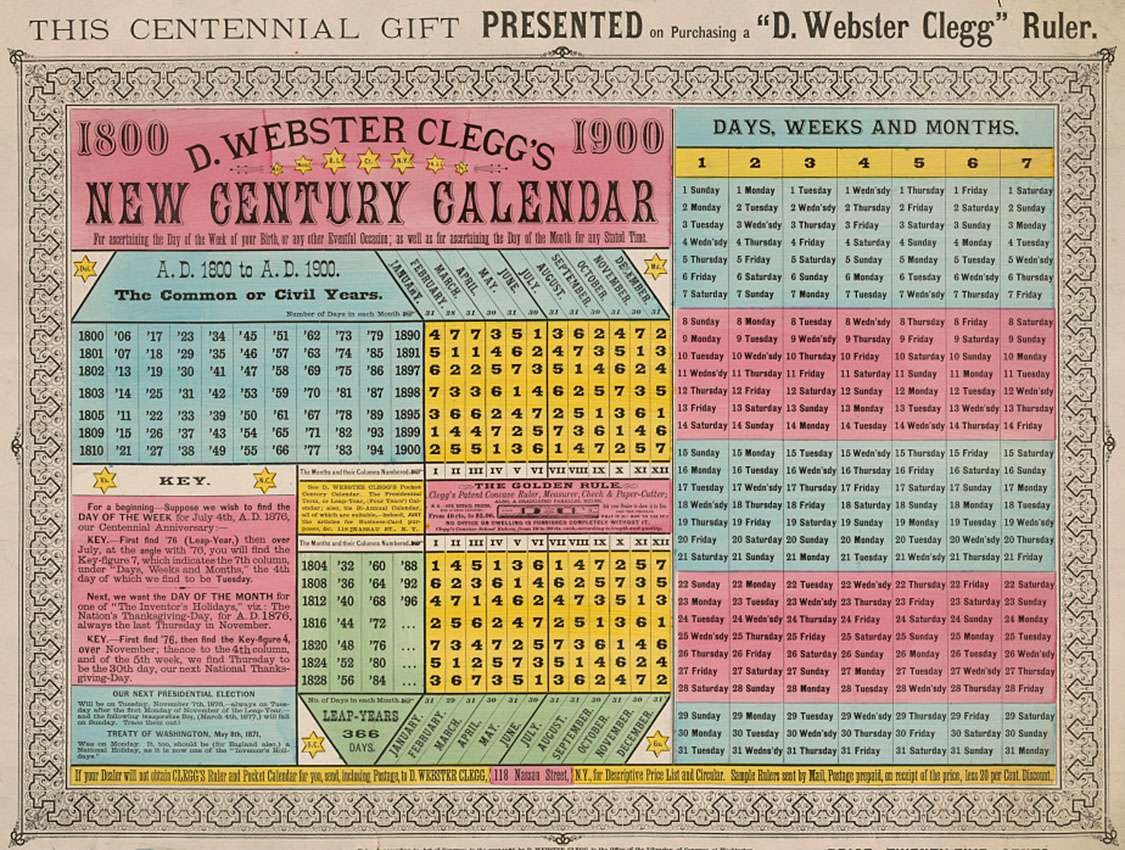 Anonymus -1876- D. Webster New Century Calendar online puzzle