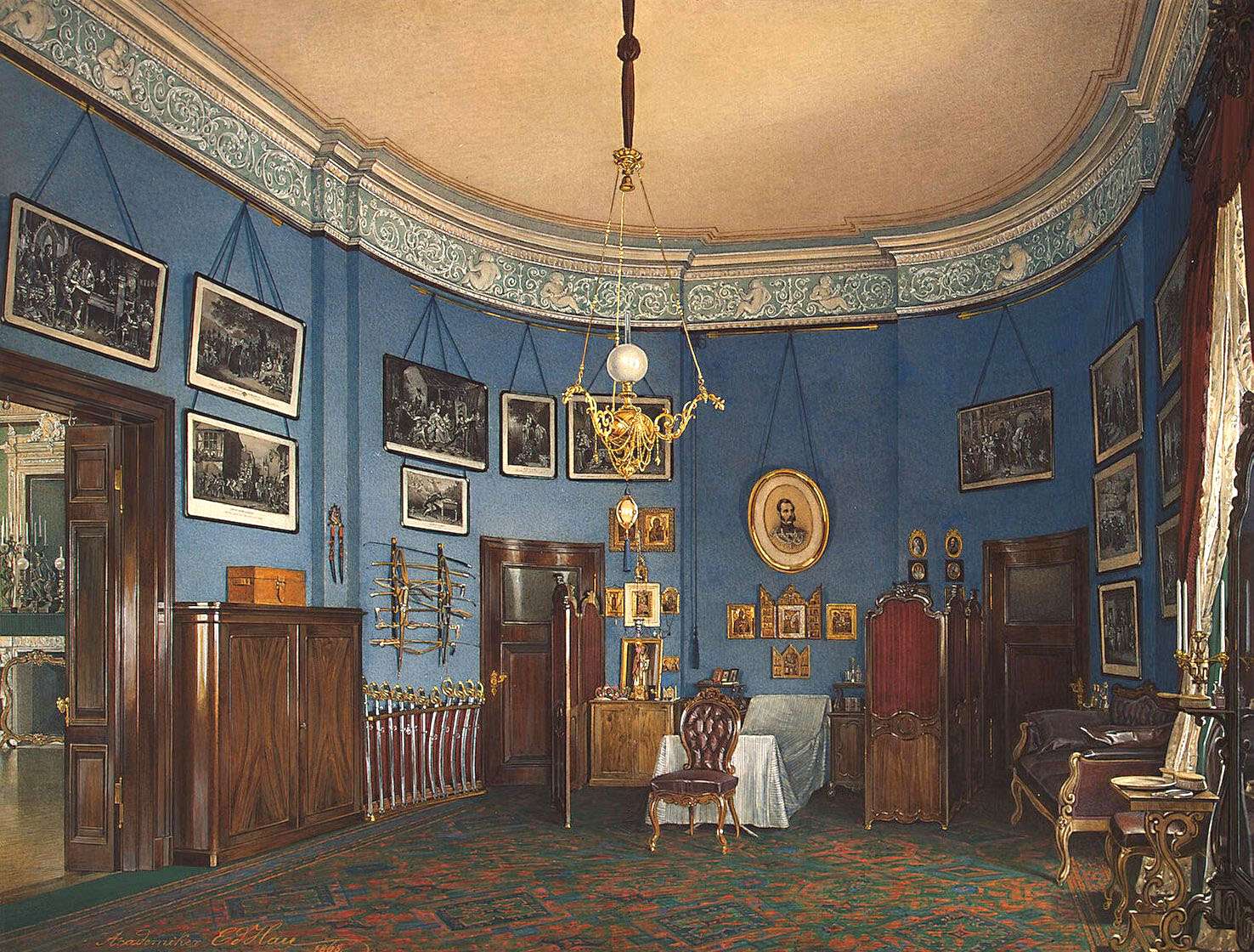 Hau E -1865- Crown Prince's bedroom, Kl. Hermitage jigsaw puzzle online