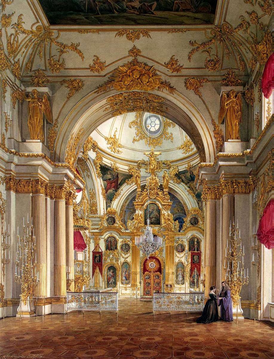 Hau E -1866- Cathedral in the Winter Palace Petersburg jigsaw puzzle online