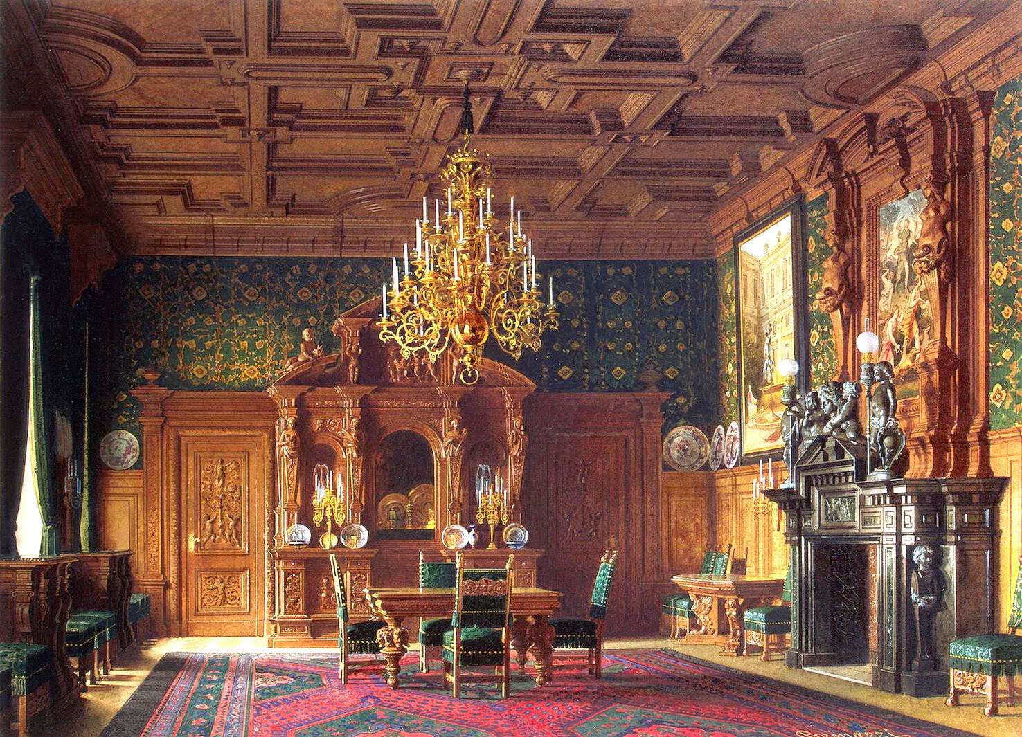Premazzi L -1870- Dining room, Stieglitzhaus jigsaw puzzle online