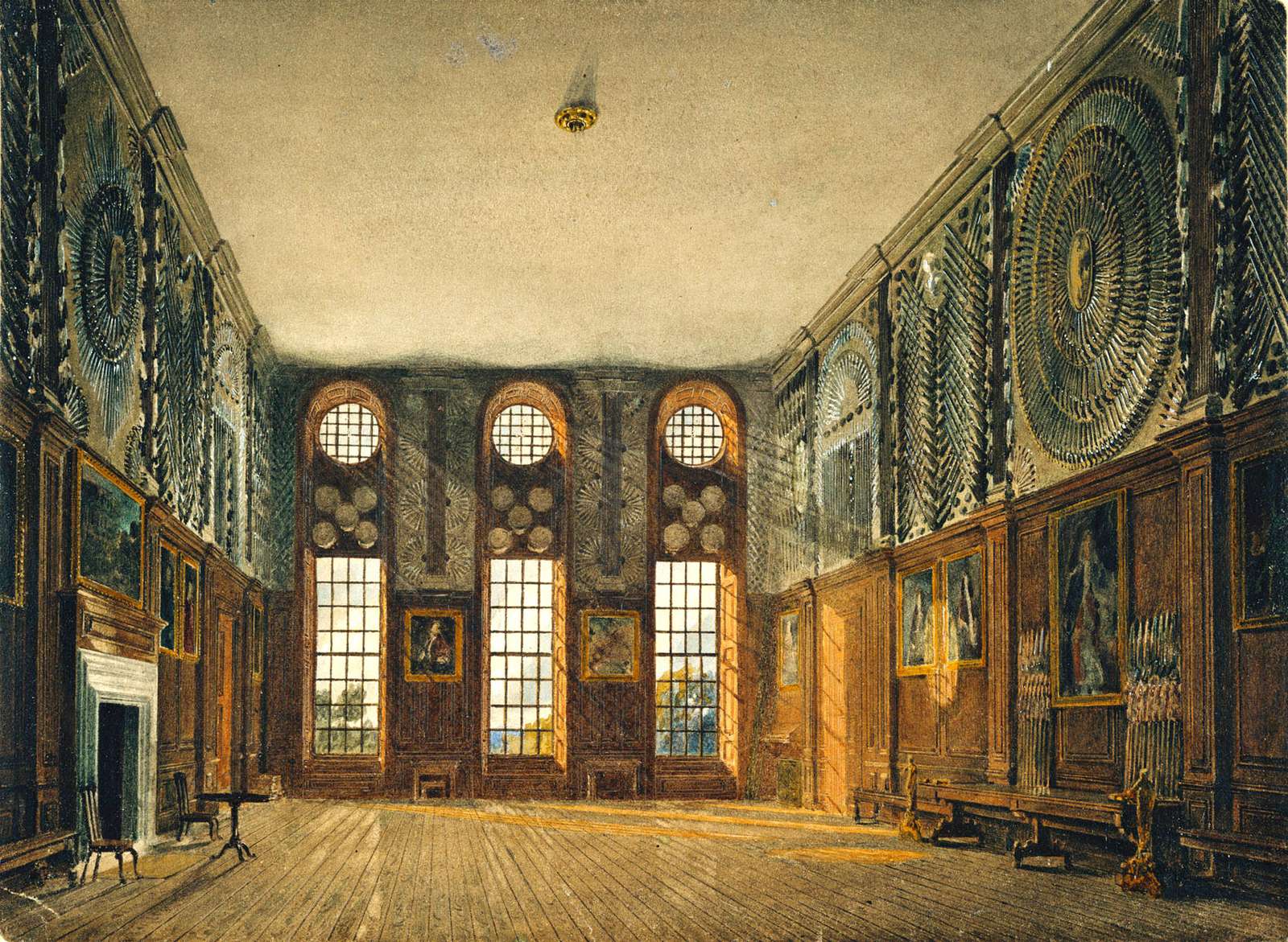 Stephanoff J -1819- Guard Room, Hampton Court online puzzle