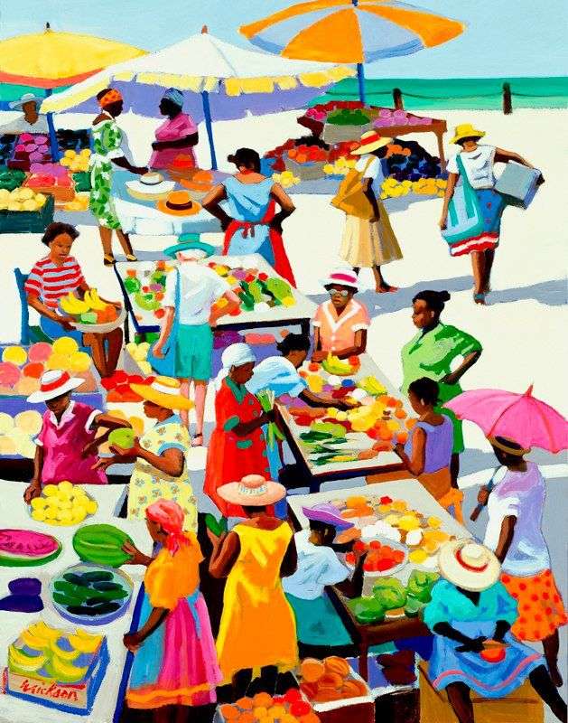 Auf dem Marktplatz. Online-Puzzle