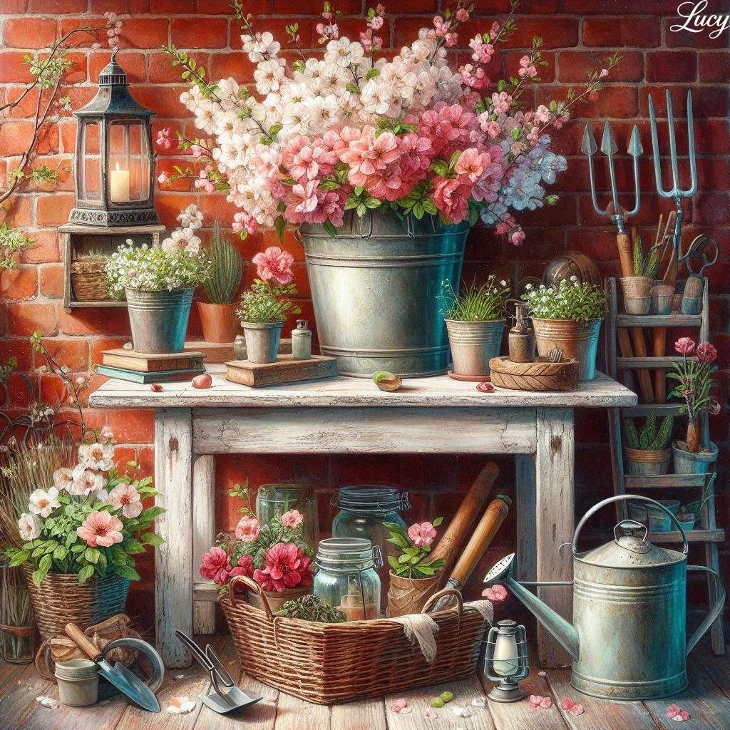 Een rustieke tuinwerkplekset online puzzel