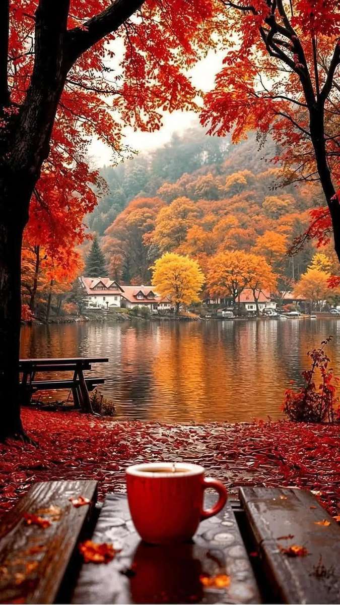 Herbst in rot Online-Puzzle
