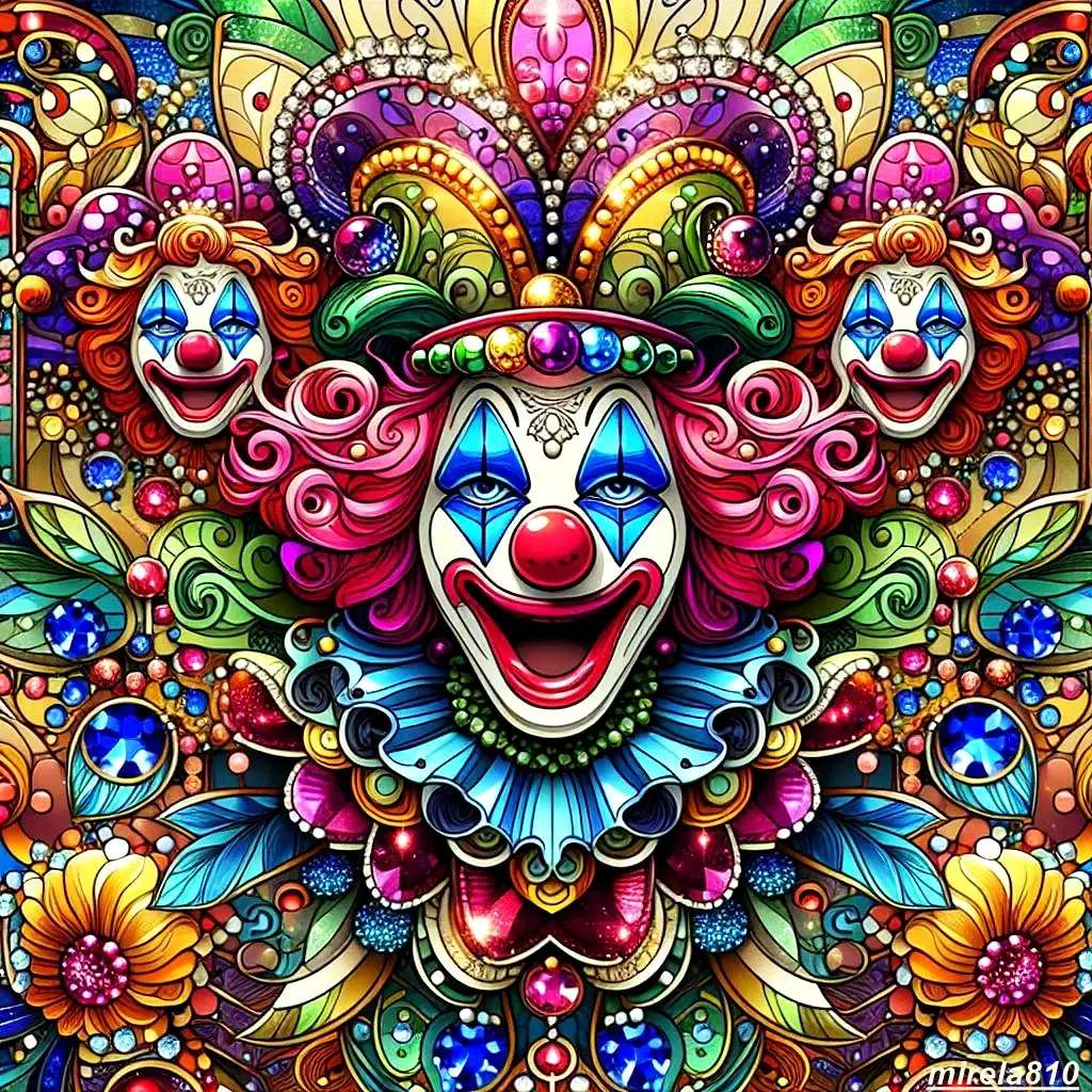 Palhaços coloridos quebra-cabeças online
