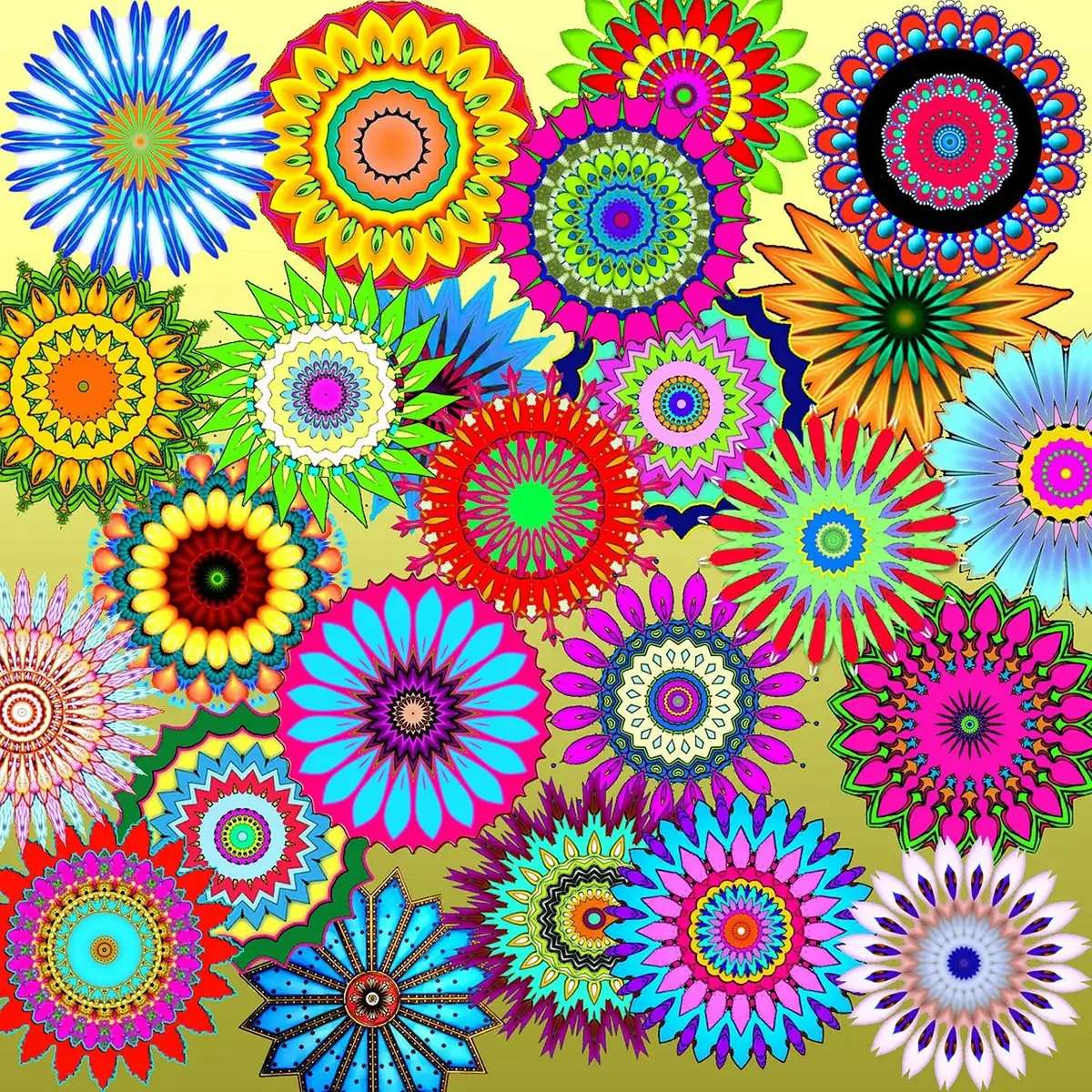 Poster with artistic flowers online puzzle