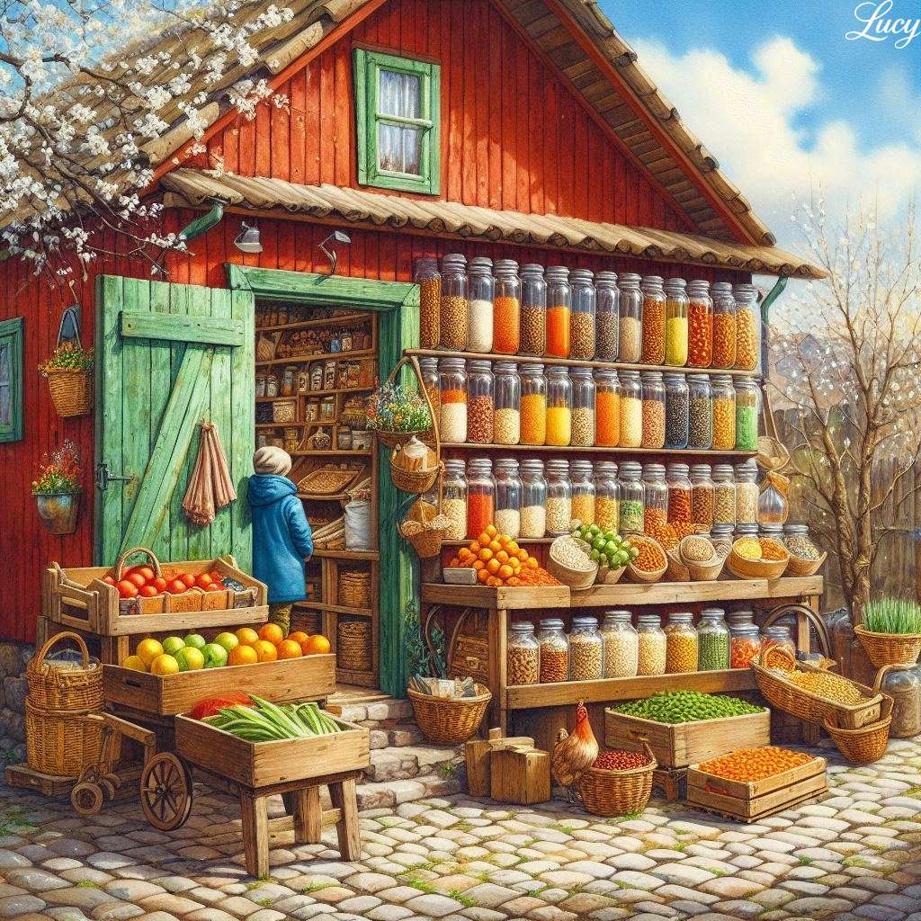 Een rustieke marktkraam online puzzel