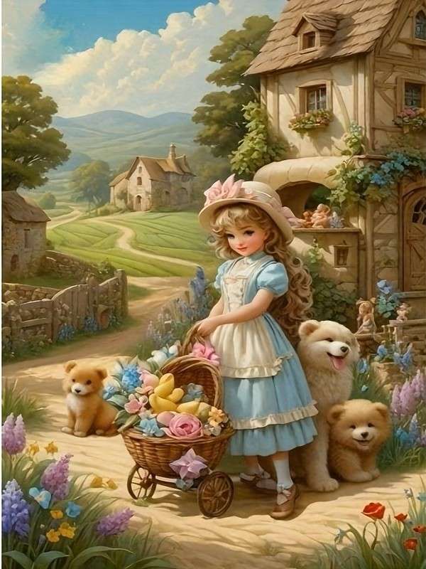idylický vintage obrázek online puzzle