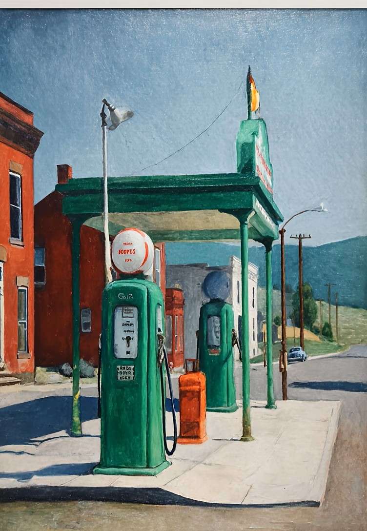 čerpací stanice Edward Hopper online puzzle
