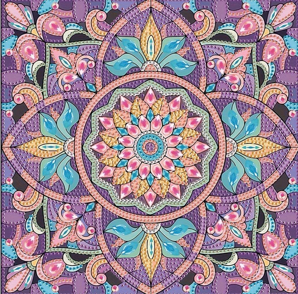 fioletowa mandala na szczęście puzzle online