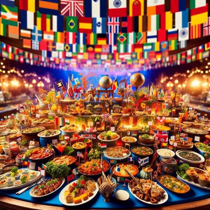 Świat gastronomii puzzle online