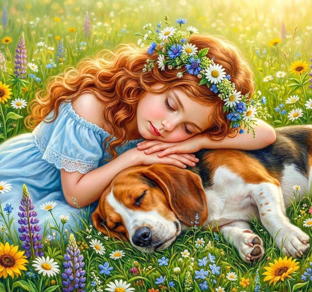Un pui de somn dulce pe pajiște jigsaw puzzle online