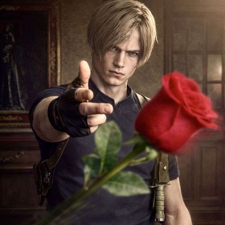 Leon Kennedy rose meme online puzzle