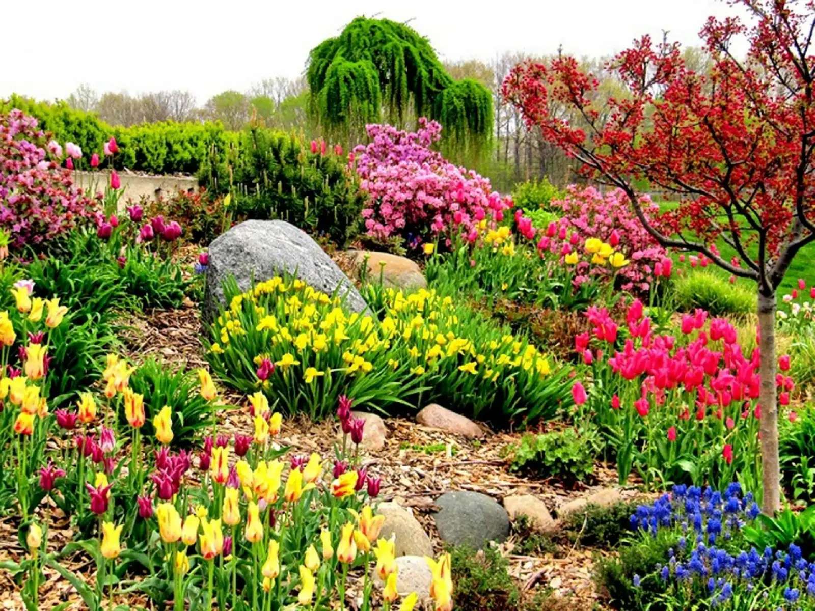 Garten am Hang voller Blumen Puzzlespiel online