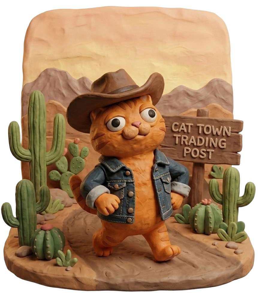 牛仔猫咪在西部走路 jigsaw puzzle online