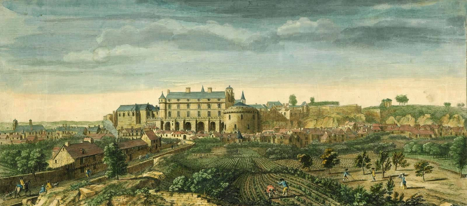 Rigaud J -1750- Castello di Amboise, vista in lontananza puzzle online