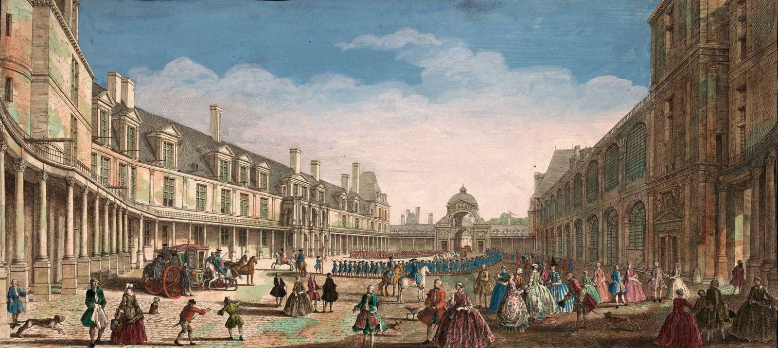 Rigaud J -ca1750- Oval Court of Fontainebleau online puzzle