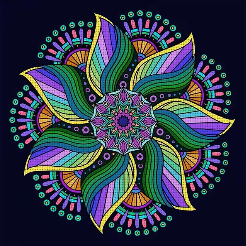 färgglada mandala mönster Pussel online