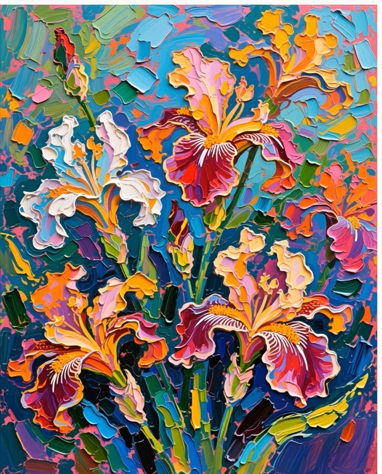 lirios en un ramo - pintura rompecabezas en línea