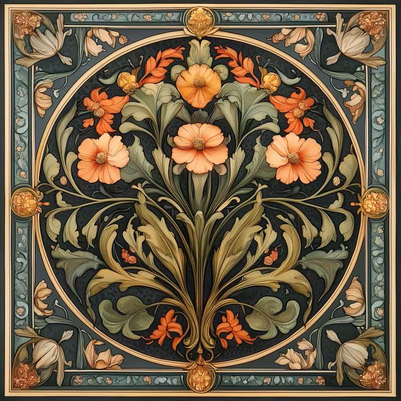 motif floral décoratif puzzle en ligne
