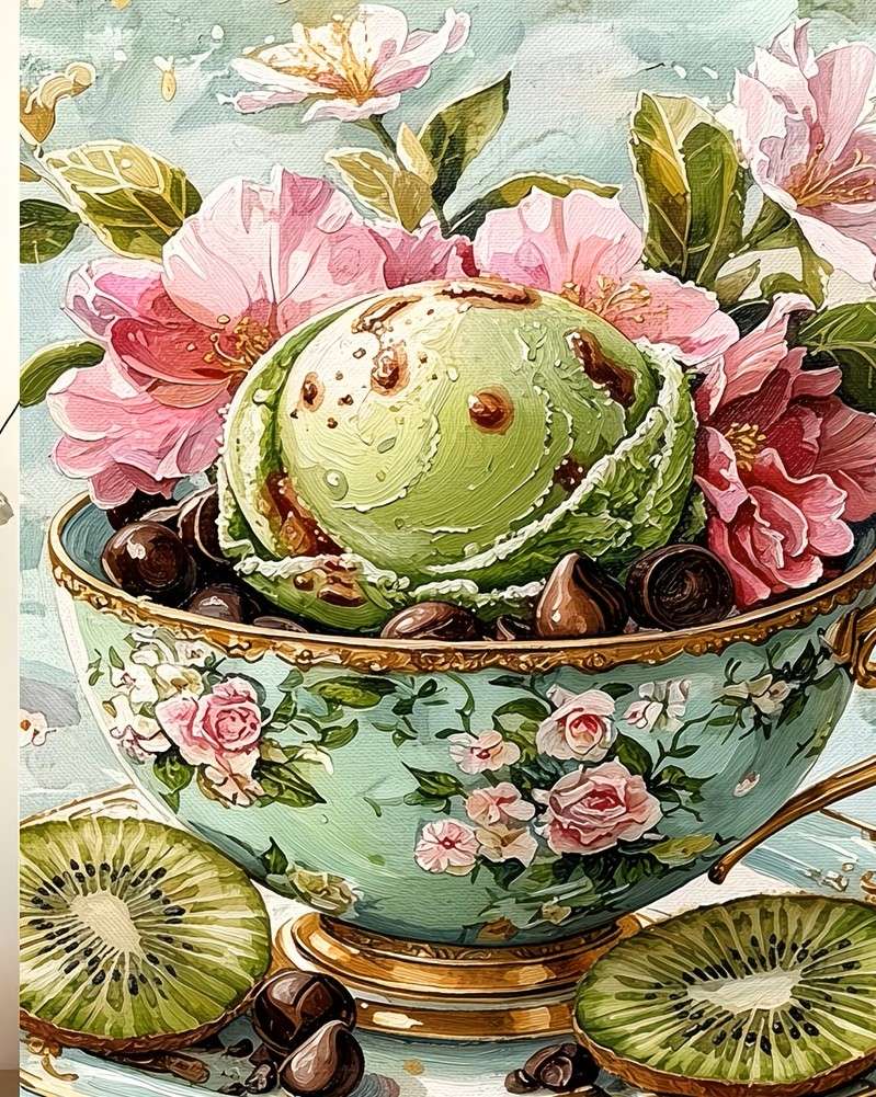 dessert à la pistache dans une tasse puzzle en ligne