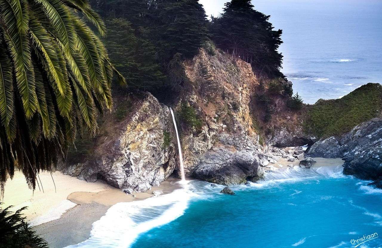 Plage, Californie, Côte. puzzle en ligne