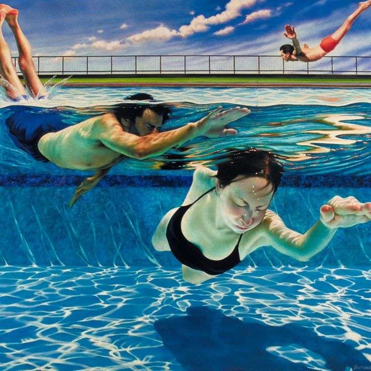 Simma i poolen pussel på nätet