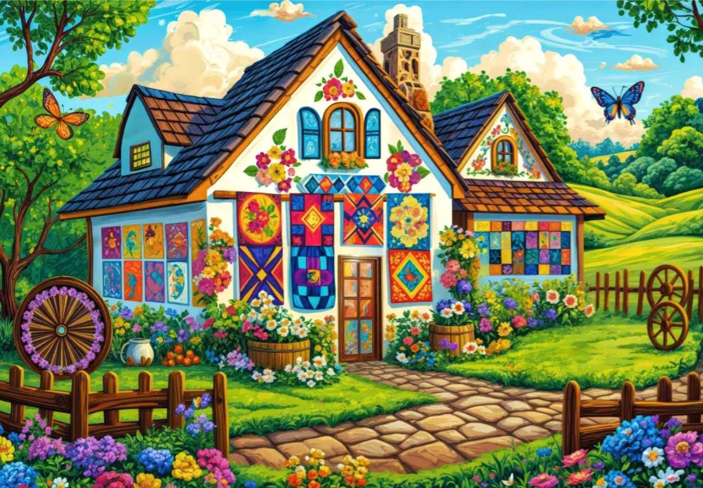 Quilt hus Pussel online