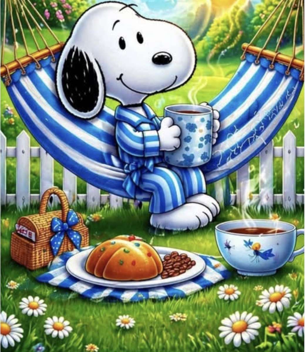 O ZI CU SNOOPY ÎN PJ-uri puzzle online