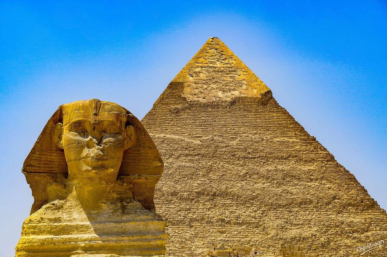 Pirámides, Esfinge, El Cairo. rompecabezas en línea