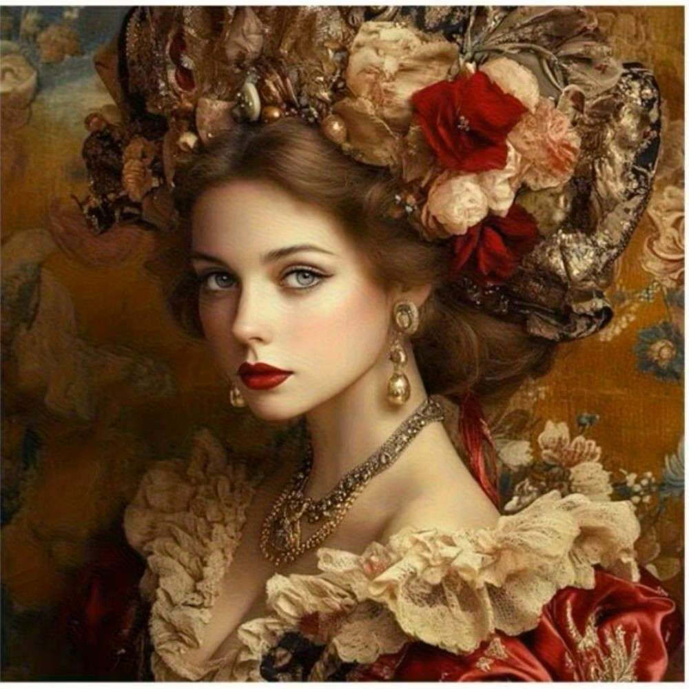Porträt einer Dame im Ballkleid Online-Puzzle