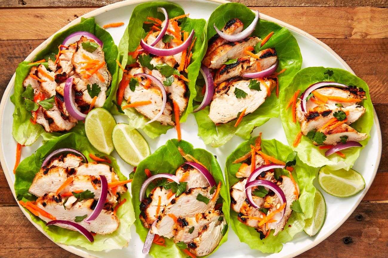 Wraps tailandeses de lechuga y pollo rompecabezas en línea