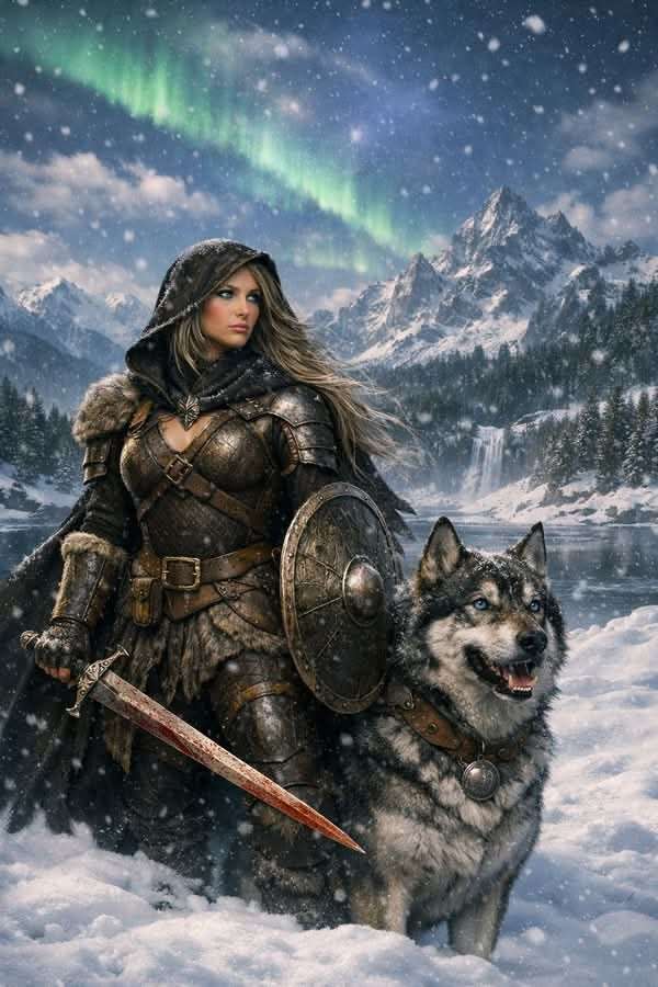 warrior and wolf in the snow online puzzle