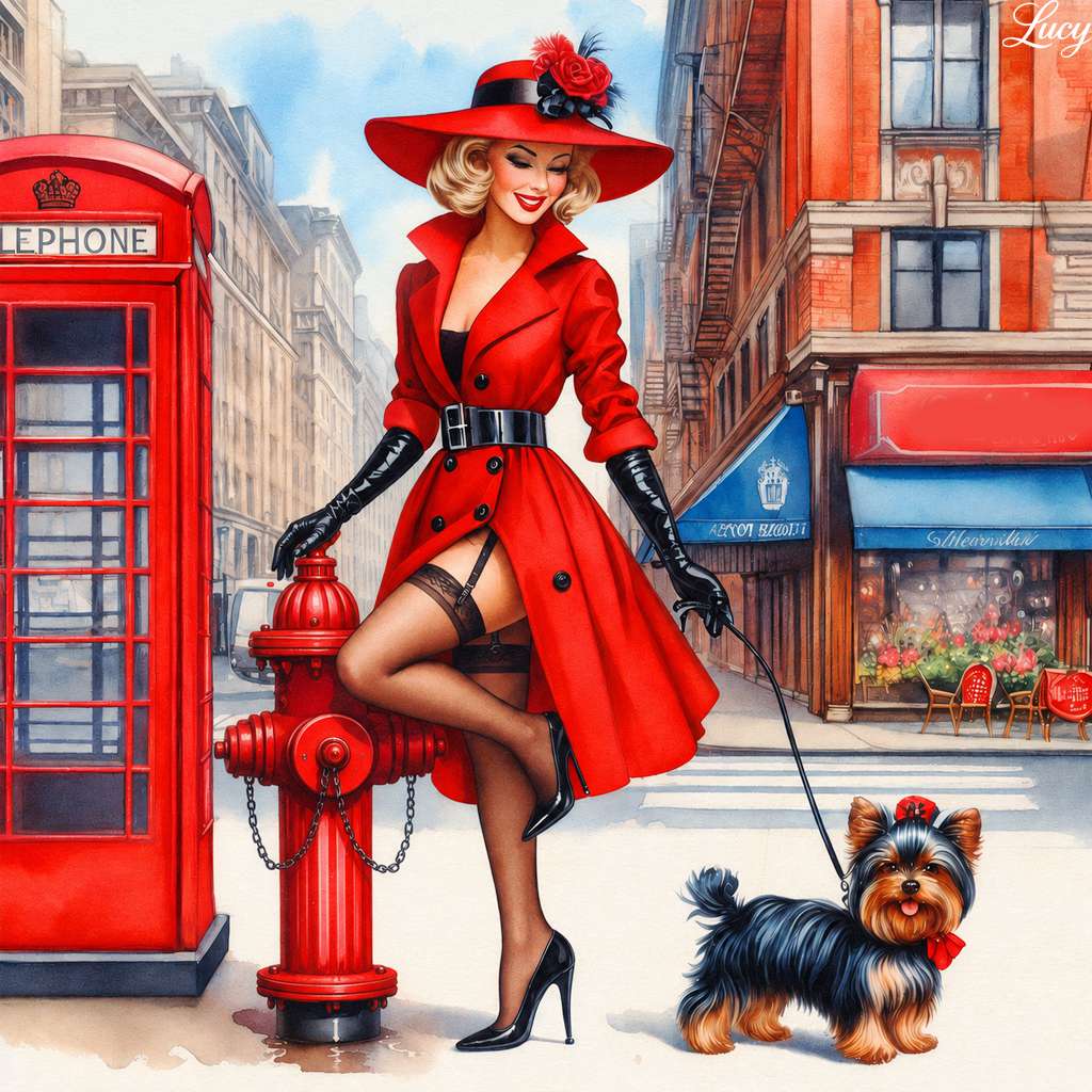Retro chic in vibrant London streets jigsaw puzzle online