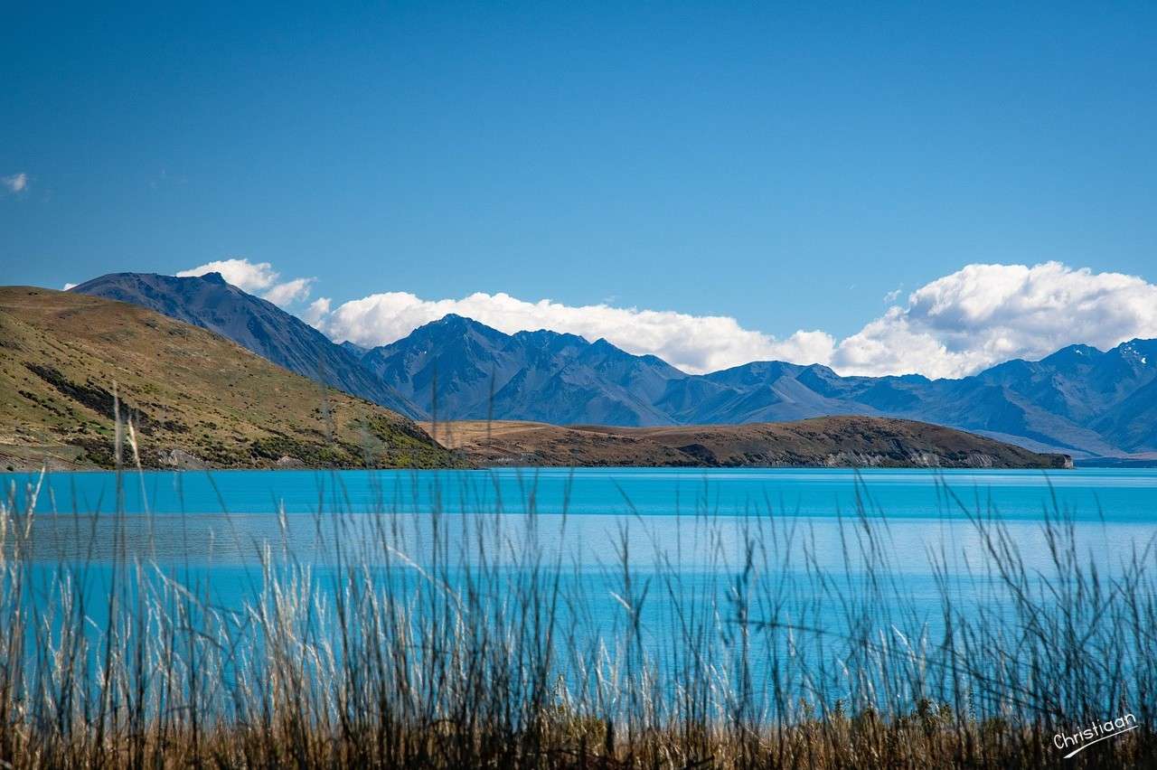 Mer Pukaki, Nya Zeeland, Berg. pussel på nätet