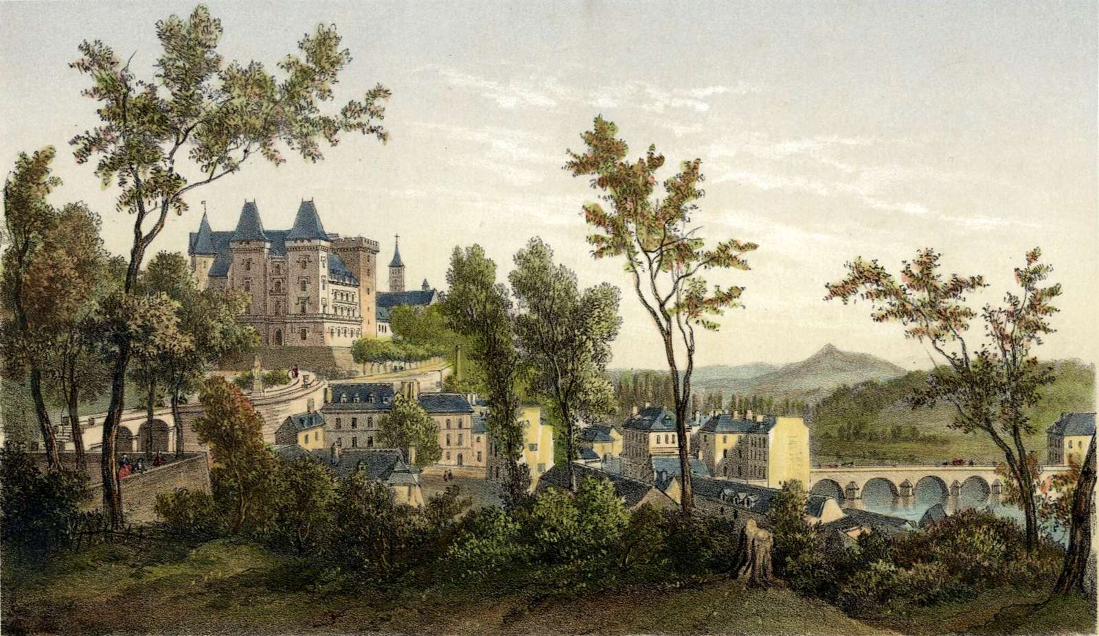 Arnout J -1870- Vue du Château, Pau online puzzle