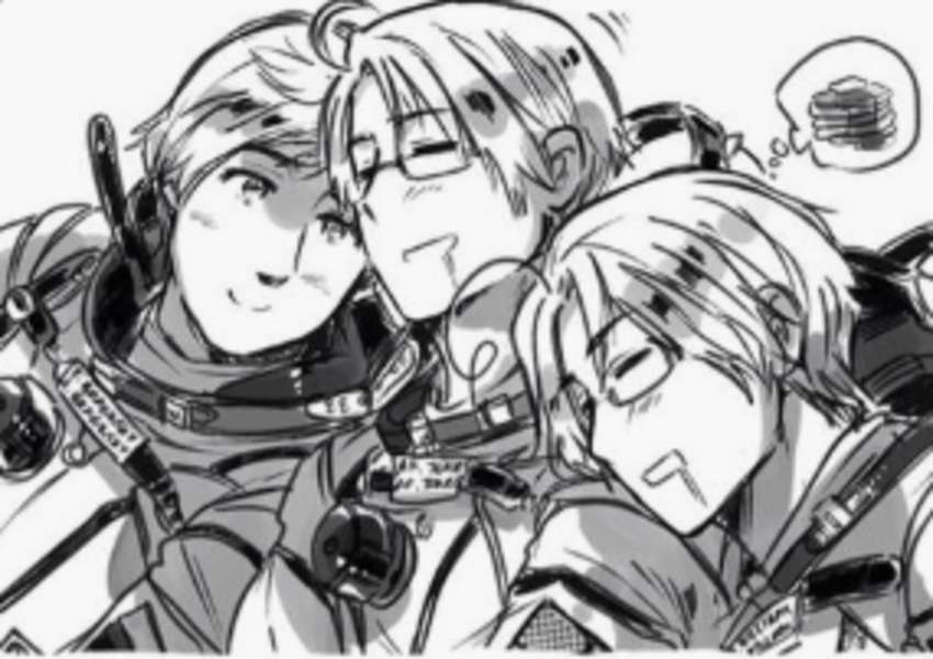 Hetalia z Rosji, Ameryki, Kanady puzzle online