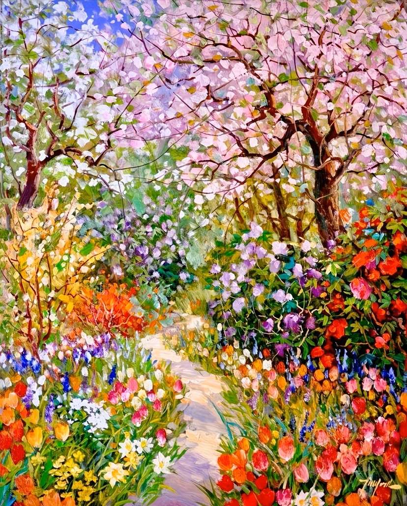 un giardino pieno di fiori puzzle online