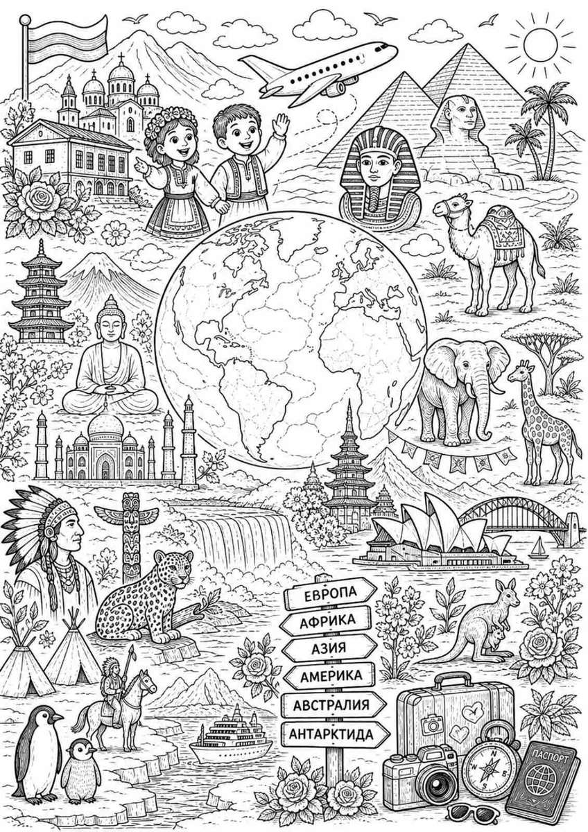 Continents online puzzle