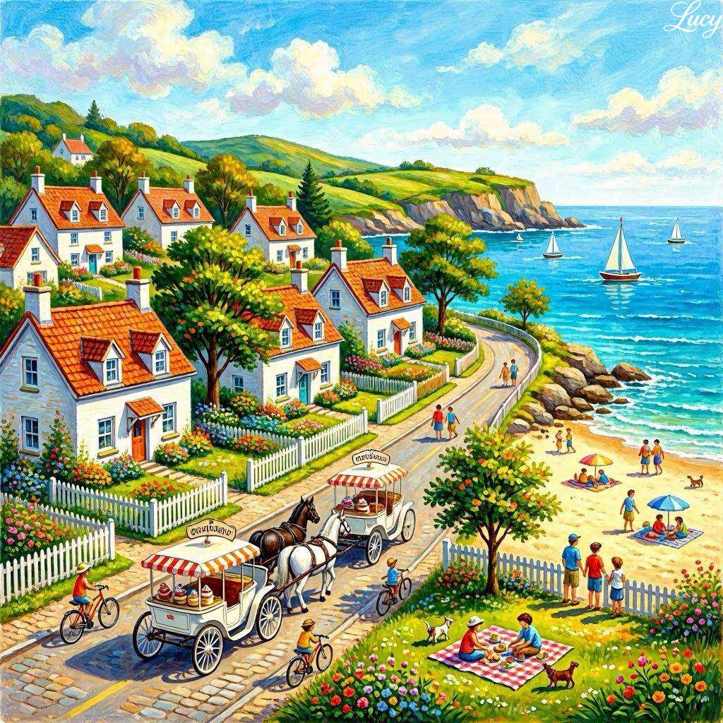 Tengerparti falusi jelenet online puzzle