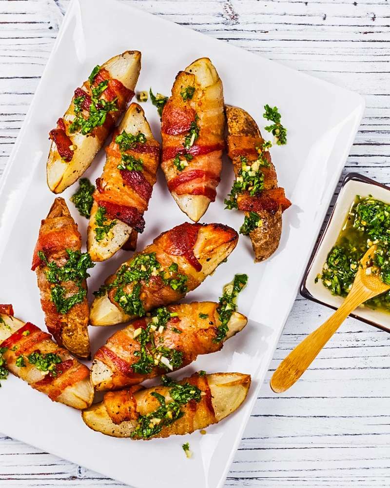 Spicchi di patate avvolti nella pancetta puzzle online