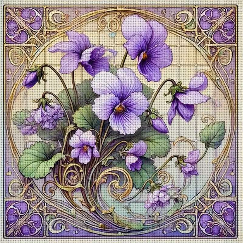 decorative, delicate violets jigsaw puzzle online
