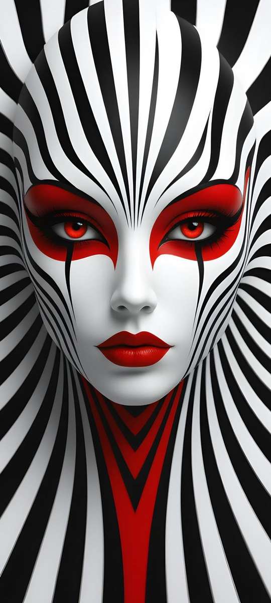 red eyes black and white stripes jigsaw puzzle online