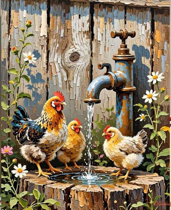polli nel cortile puzzle online