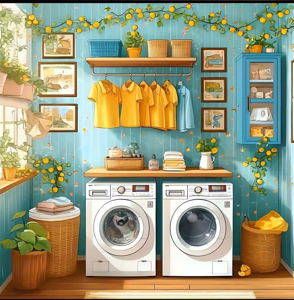 lavanderia domestica arredata in modo funzionale puzzle online