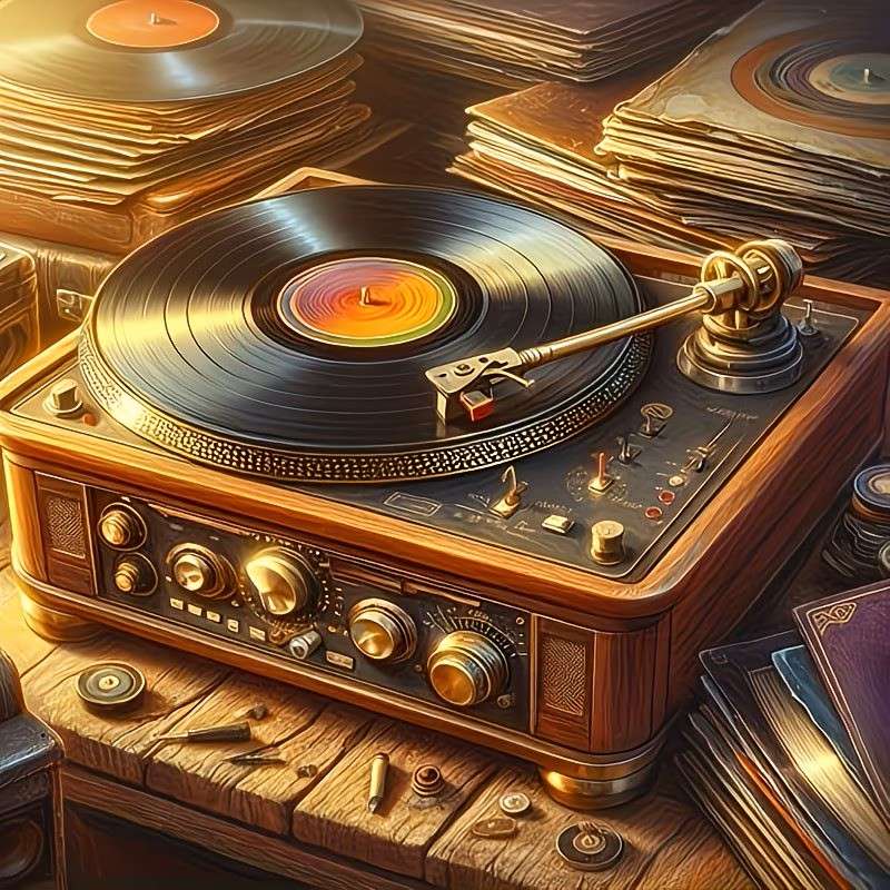 giradischi per dischi in vinile puzzle online