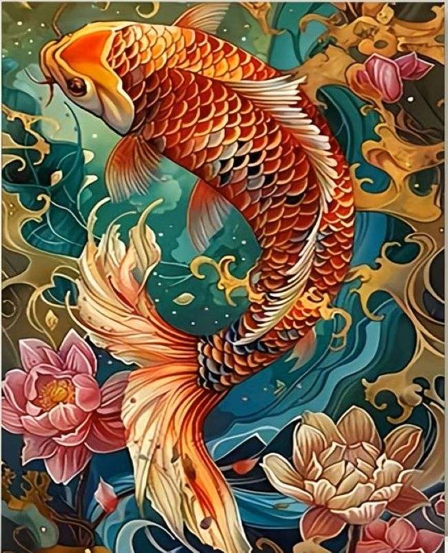 carpa koi arancione puzzle online