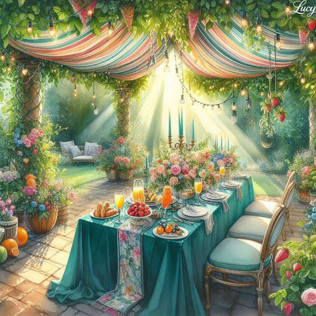 Ein traumhafter Gartenbrunch Puzzlespiel online