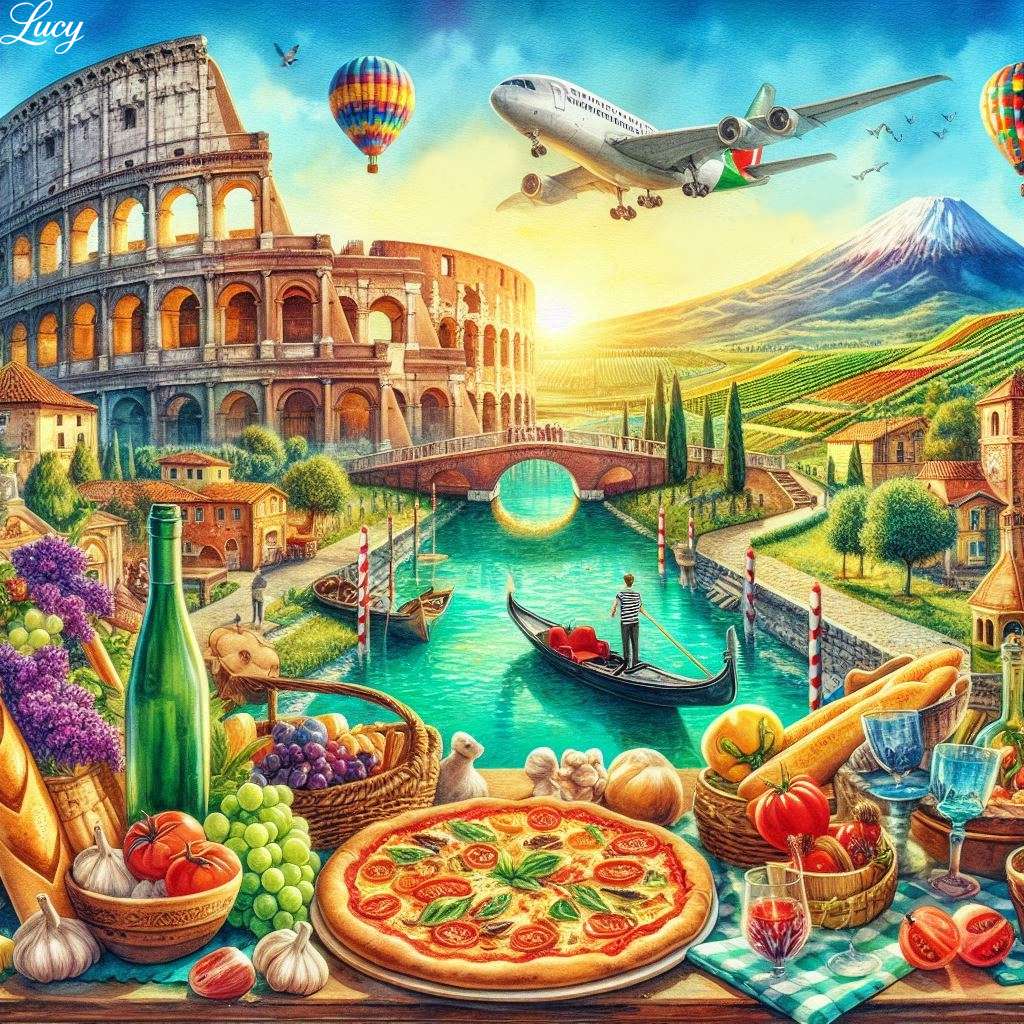 Lebendige surreale Collage aus Italien Puzzlespiel online